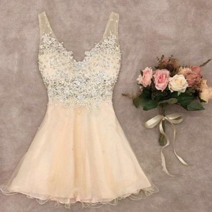 Homecoming Dress,elegant Lace Appliques Homecoming..