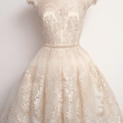 Charming Prom Dress,lace Prom Dress,cap Sleeve..