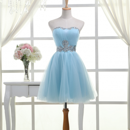 Light Sky Blue Homecoming Dress,short Prom..
