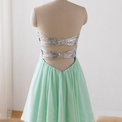 Mint Green Homecoming Dress,Straple..