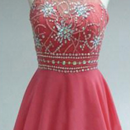 Chiffon Homecoming Dress,Pink Homec..