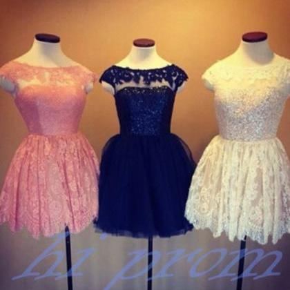 Lace Homecoming Dress,pink Homecoming Dress,black..