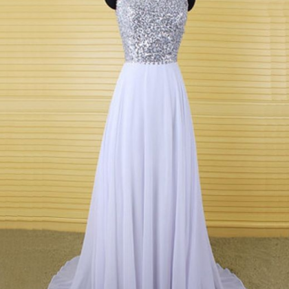 Charming Lavender Chiffon Prom Dress,sexy Halter..