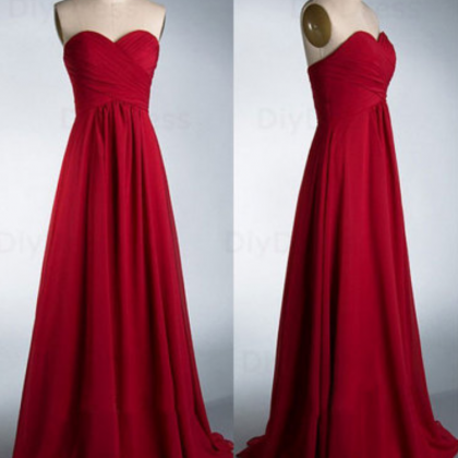Red Bridesmaid Gown,pretty Prom Dresses,2016 Prom..