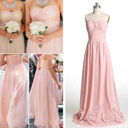 Blush Pink Bridesmaid Gown,modest Prom..