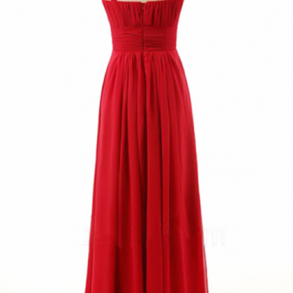 Red Bridesmaid Gown,pretty Prom Dresses,chiffon..