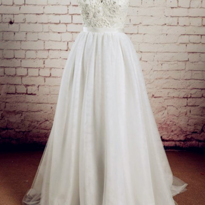 White Wedding Dresses,long Wedding Gown,lace..