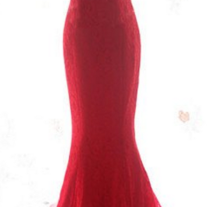 Sexy Prom Dress,red Mermaid Prom Dress,elegant..