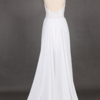 White Chiffon Evening Dress,formal Evening..