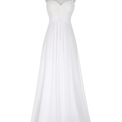 White Prom Dress 2016 Sweetheart Long Chiffon..