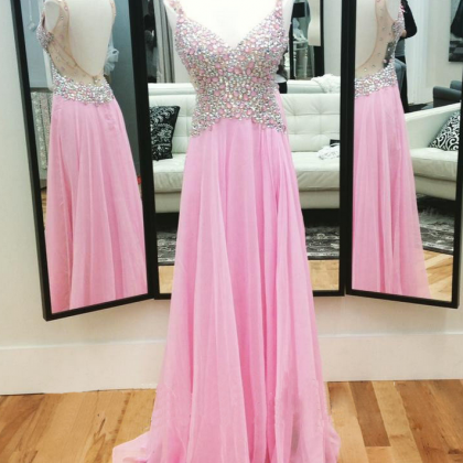 Chiffon Prom Dresses,sequins Floor-length Prom..