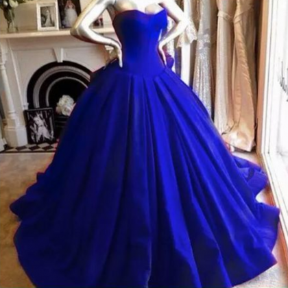 Royal Blue Prom Dresses,royal Blue Strapless..