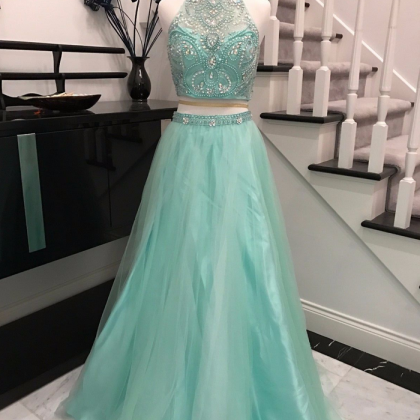 Two Pieces Charming Prom Dress,long Prom..