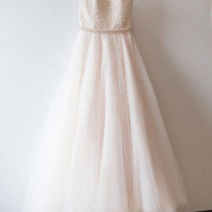 V-neck Ivory Prom Dress,long Prom Dresses,charming..