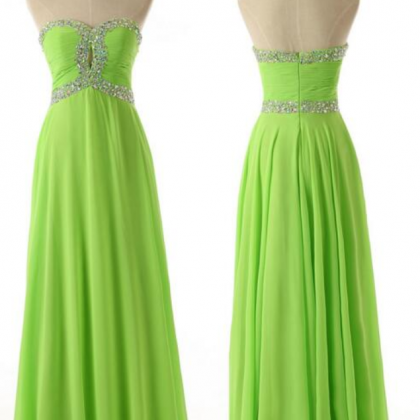 Charming Emerald Chiffon Beading Prom Dress,sexy..