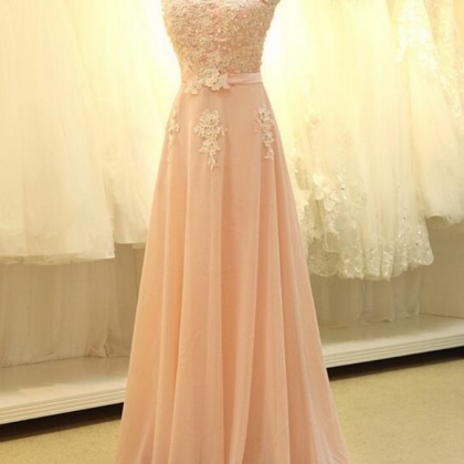 Custom Blush Pink Chiffon Prom Dress, Sexy..