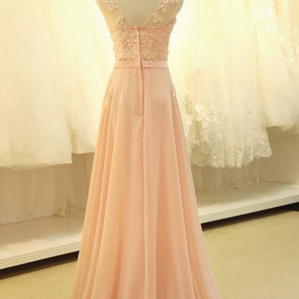 Custom Blush Pink Chiffon Prom Dress, Sexy..