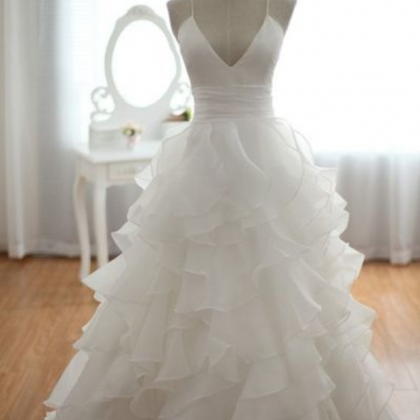 Custom Charming White Layered Wedding..