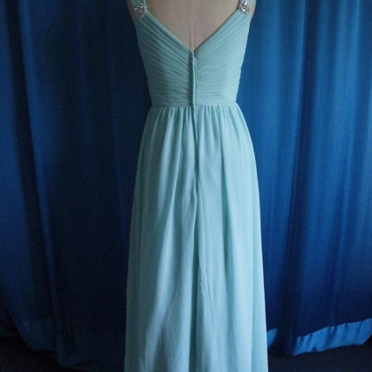 Long Bridesmaid Dress, Blue Bridesmaid..