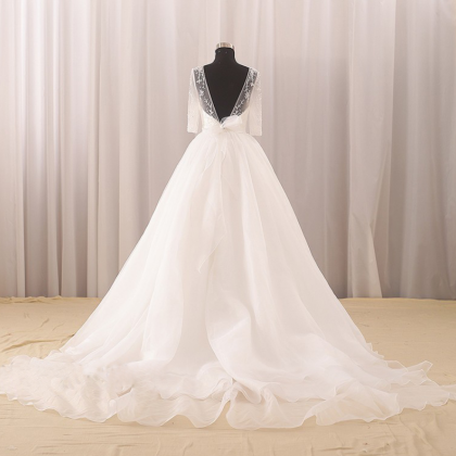 Half-sleeve Wedding Dress, Beading Wedding Dress,..