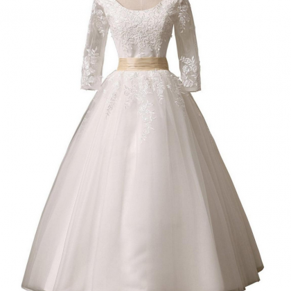 Elegant Tea Length Wedding Dresses Vintage 1950s..