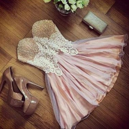 Short Prom Dresses,pink Homecoming Dresses,modest..