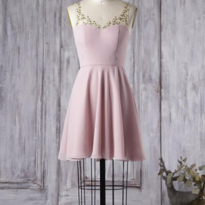 A-line Scoop Short Bridesmaid Dresses Prom Gowns..