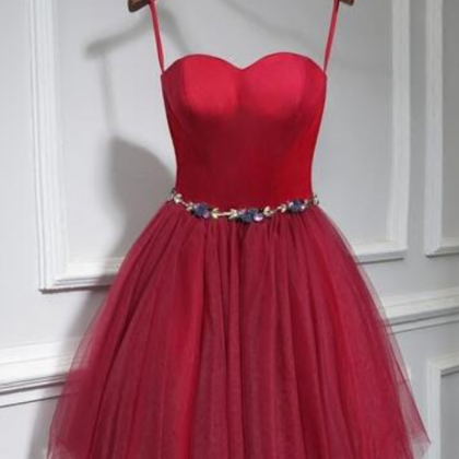 Red Short Prom Dress, Homecoming Dress, Short..