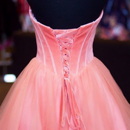 Pretty Pink Organza Homecoming Dresses Short..