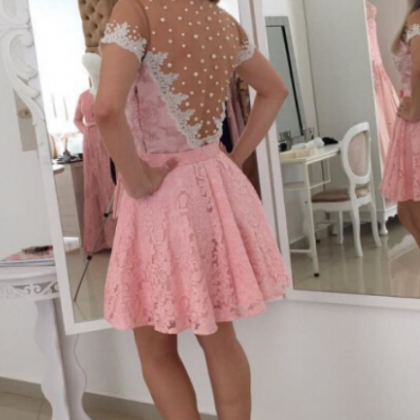 Short Lace Homecoming Dress Custom Made,princess..
