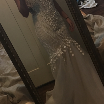 Wedding Dresses ,elegant Mermaid Long Ivory Tulle..