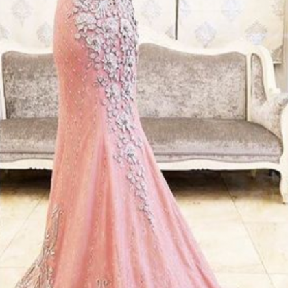 Sexy Evening Gowns Mermaid Pink Prom Dress,..