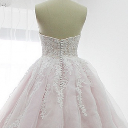 Sweetheart Baby Pink Long Tulle Prom Dress, Long..