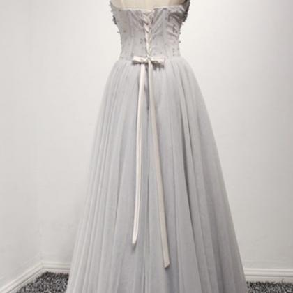 Gray Prom Dresses,tulle Prom Dress