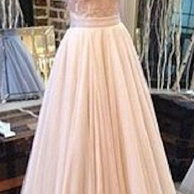 Sweetheart Neck Tulle Lace Long Prom Dress, Lace..