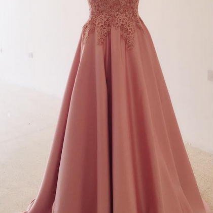 Off-the-shoulder Satin Prom Dress, Beaded Lace..