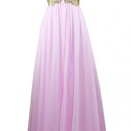 Women's Gold Embroidery Beaded Prom..