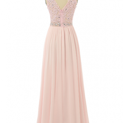 Pink Bridesmaid Dresses,lace Bridesmaid Dresses,v..