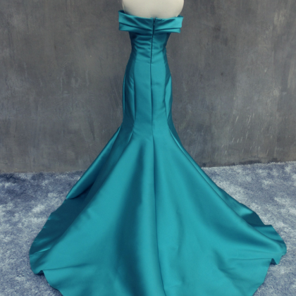 Elegant Mermaid Soft Satin Prom Dresses Sweetheart..