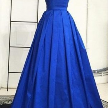 Long Spaghetti Straps Prom Dresses,royal Blue Deep..