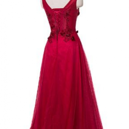 Sleeves Floor Length Lace Long Evening Dresses..