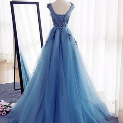 Light Blue Elegant Tulle Evening Dress Skirt Frame..