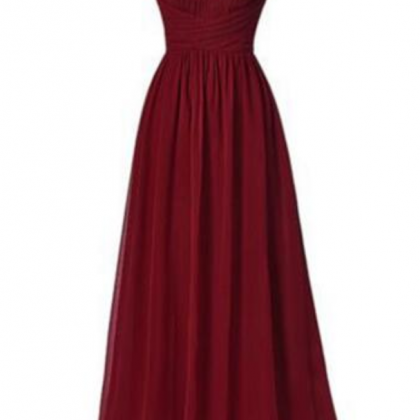 Wine Red Female Prom Dress Fashion Chiffon..