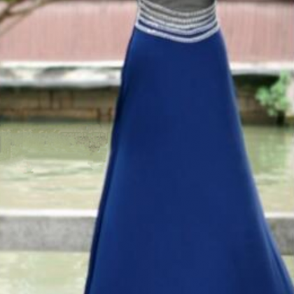 Fashionable Women's Dress Deep Blue..