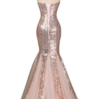 Fashion Prom Dresses Sequins Tube Mermaid Pack Hip..