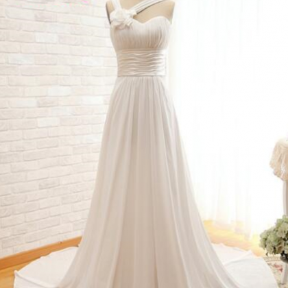 White Long Prom Dress Bandage Party Gown A-line..