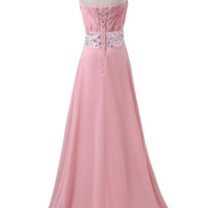 Long Paragraph Pink Mopping Bridesmaid Dress..