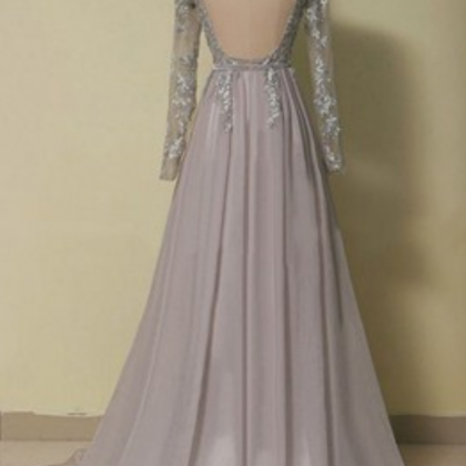 Long Sleeve Prom Dress, Chiffon Prom Dresses,..