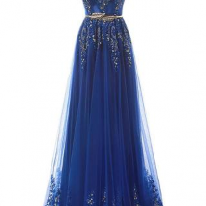 Gorgeous Scoop Neck Prom Dresses,tulle Prom..