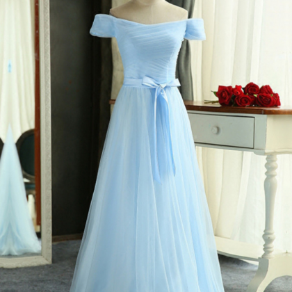 Light Blue Prom Dress,tulle Prom Dress,a-line Prom..